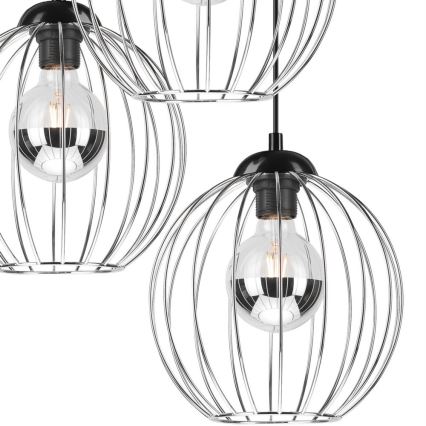 Kattokruunu johdossa ZOYA 3xE27/60W/230V kiiltävä kromi