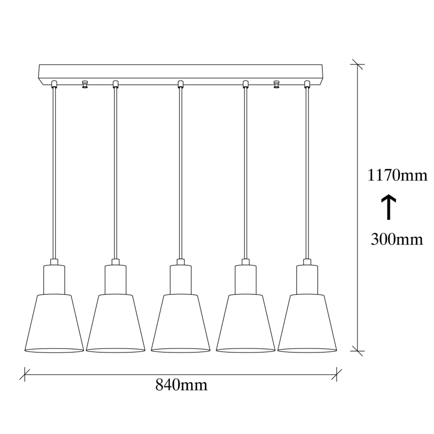 Kattokruunu kaapelikiinnityksellä KEM 5xE27/40W/230V, kultainen
