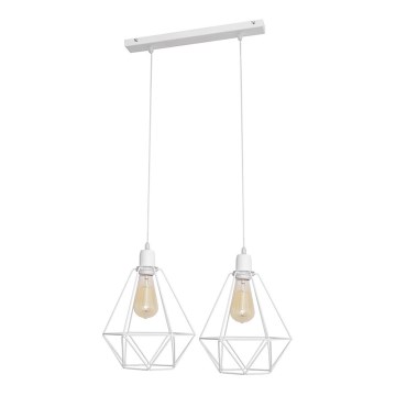 Kattokruunu KARO 2xE27/15W/230V valkoinen