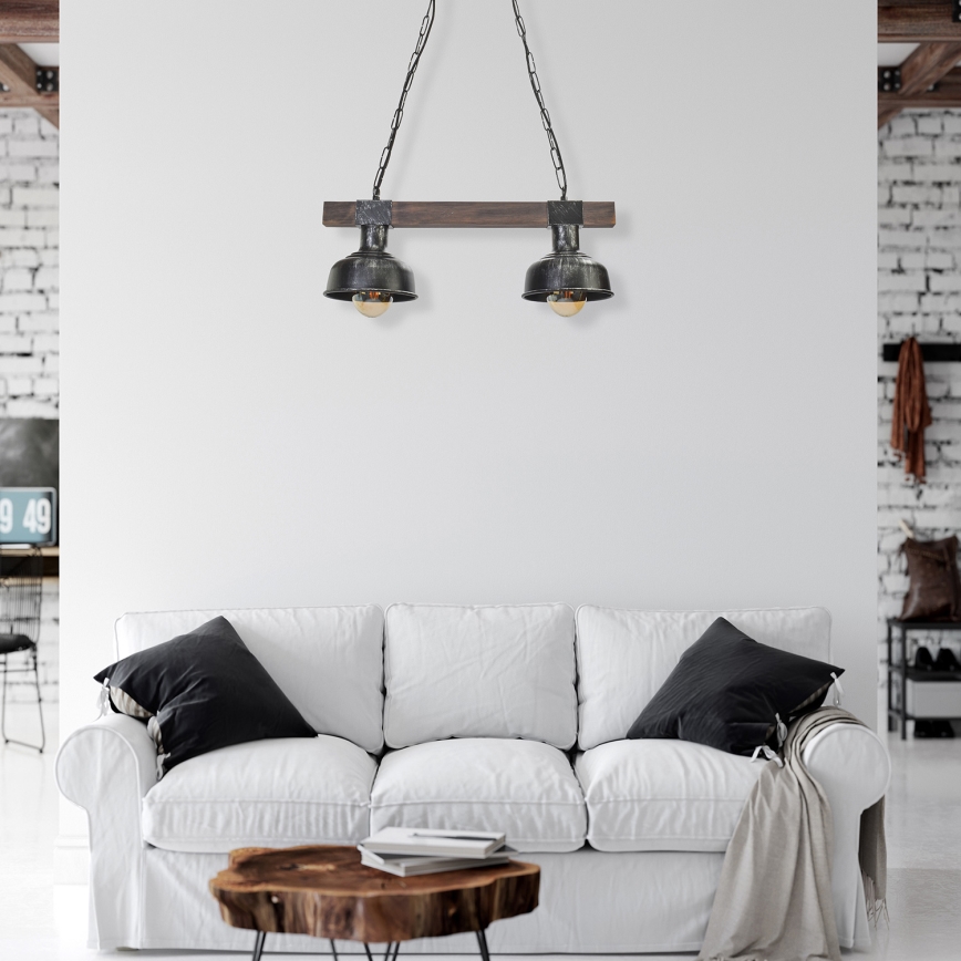 Kattokruunu ketjulla FARO 2xE27 / 60W / 230V