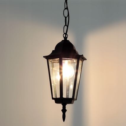 Kattokruunu ketjulla ulkokäyttöön 1xE27 / 60W / 230V musta