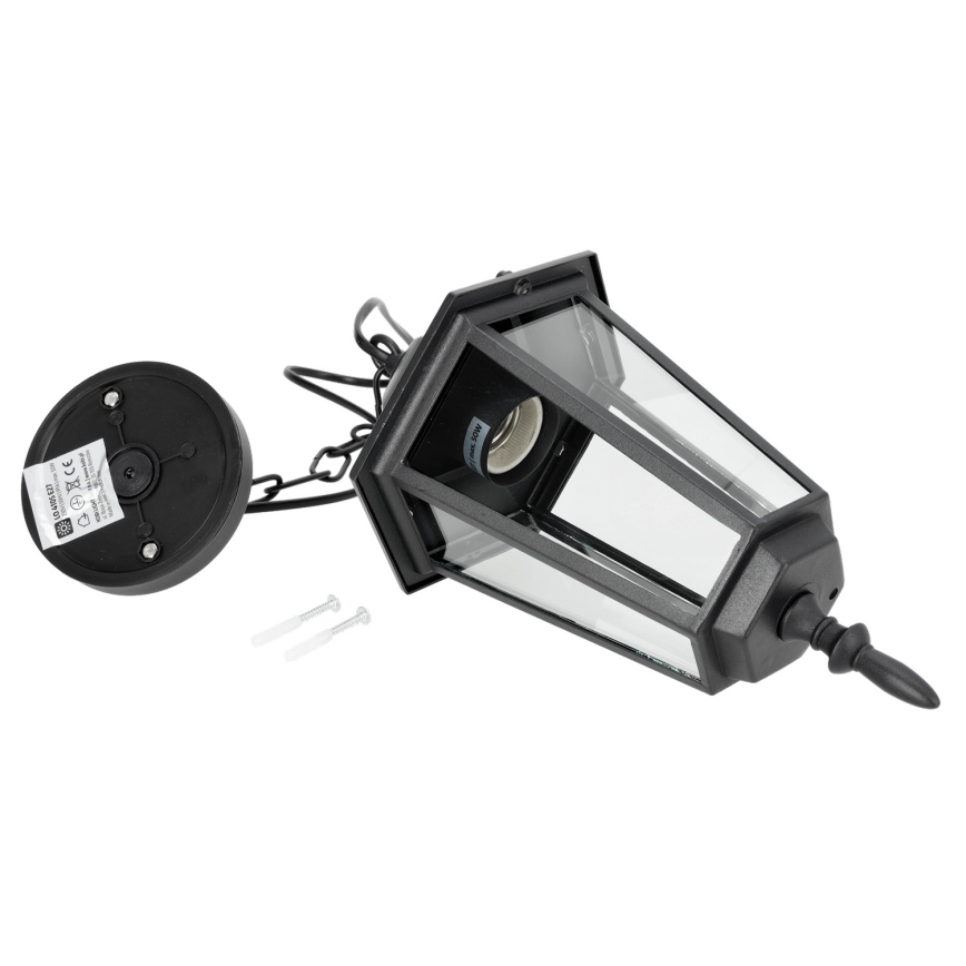 Kattokruunu ketjulla ulkokäyttöön 1xE27 / 60W / 230V musta