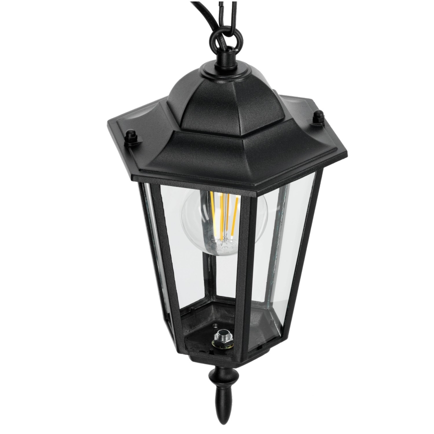 Kattokruunu ketjulla ulkokäyttöön 1xE27 / 60W / 230V musta