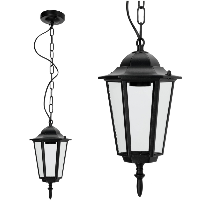 Kattokruunu ketjulla ulkokäyttöön 1xE27 / 60W / 230V musta