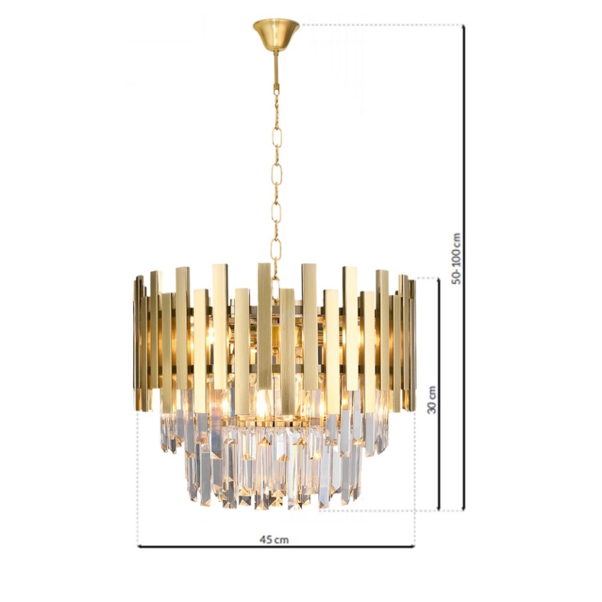 Kattokruunu ketjussa ASPEN GOLD 6xE14/40W/230V