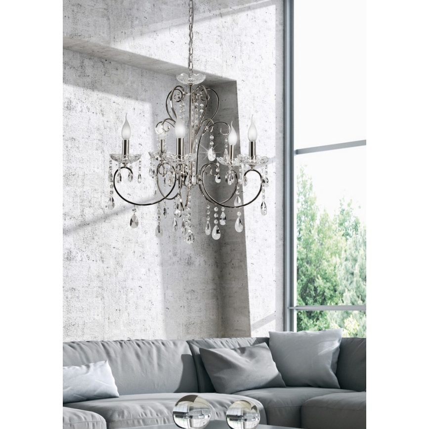 Kattokruunu ketjussa AURORA 5xE14/40W/230V