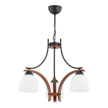 Kattokruunu ketjussa BAFIA 3xE27/15W/230V ruskea