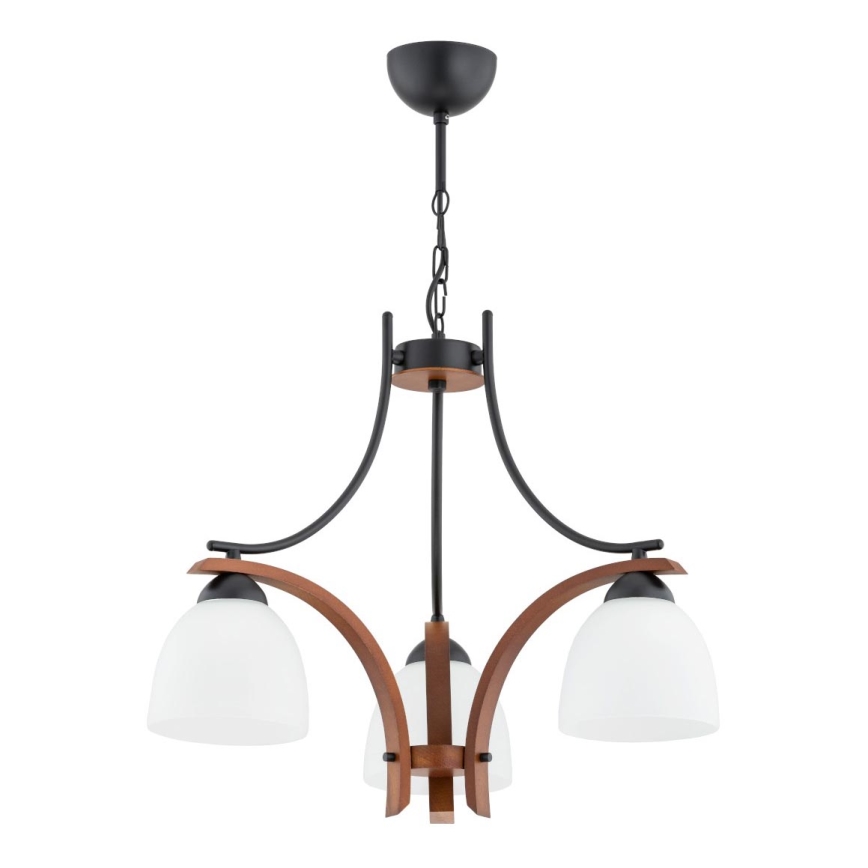 Kattokruunu ketjussa BAFIA 3xE27/15W/230V ruskea