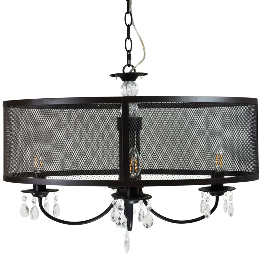 Kattokruunu ketjussa BRESSO 4xE14/12W/230V musta
