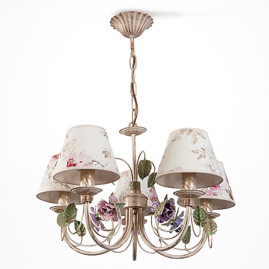 Kattokruunu ketjussa CAMELLIA 5XE14/40W/230V 47 cm