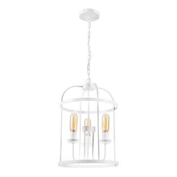 Kattokruunu ketjussa CONSTANTINE 3xE27/60W/230V valkoinen