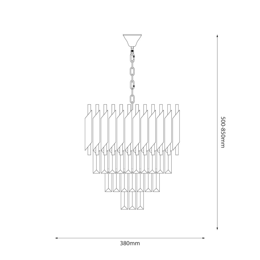 Kattokruunu ketjussa CRISTAL 5xE14/40W/230V kulta/musta