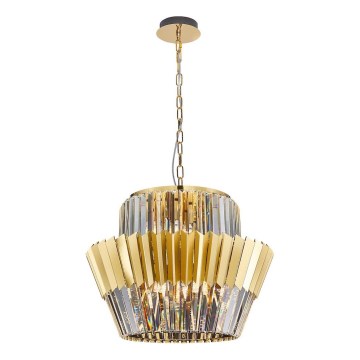 Kattokruunu ketjussa DONNA 12xE14/40W/230V halkaisija 55 cm kulta