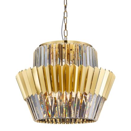 Kattokruunu ketjussa DONNA 12xE14/40W/230V halkaisija 55 cm kulta