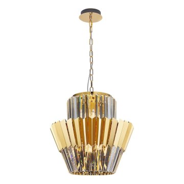 Kattokruunu ketjussa DONNA 9xE14/40W/230V halkaisija 45 cm kulta