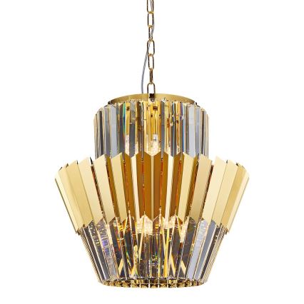 Kattokruunu ketjussa DONNA 9xE14/40W/230V halkaisija 45 cm kulta