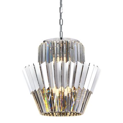 Kattokruunu ketjussa DONNA 9xE14/40W/230V halkaisija 45 cm mattakromi