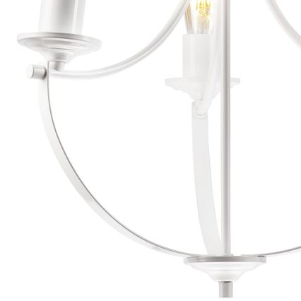 Kattokruunu ketjussa GINA 3xE27/60W/230V valkoinen