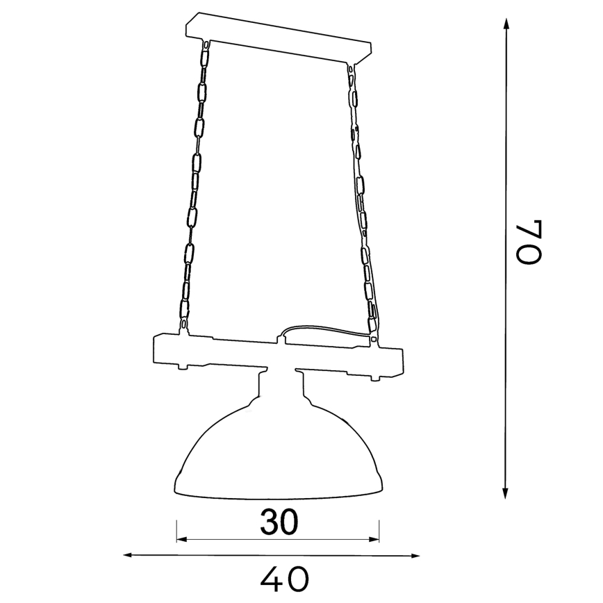 Kattokruunu ketjussa HAKON 1xE27/60W/230V luonnollinen puu