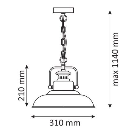 Kattokruunu ketjussa ICELAND 1xE27/20W/230V
