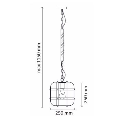 Kattokruunu ketjussa KLATKA 1xE27/10W/230V