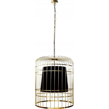 Kattokruunu ketjussa LONGIS 2xE27/60W/230V halkaisija 60 cm kulta/musta