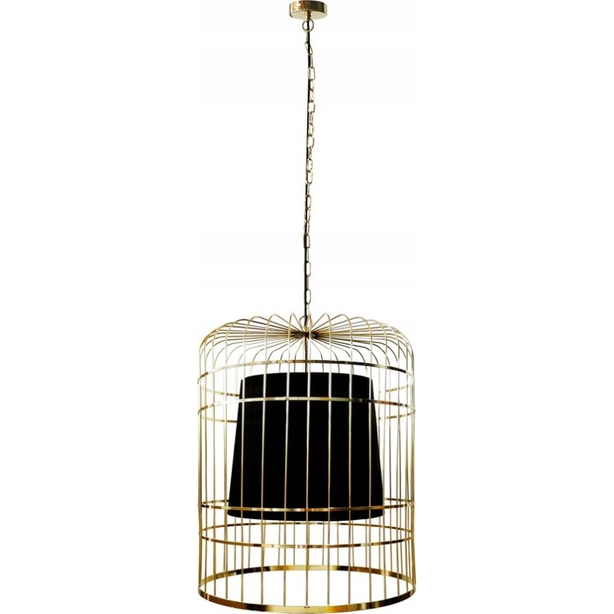 Kattokruunu ketjussa LONGIS 2xE27/60W/230V halkaisija 60 cm kulta/musta