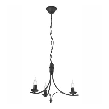 Kattokruunu ketjussa LUCY 3xE14/60W/230V musta