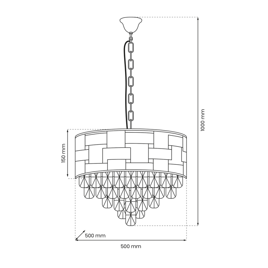 Kattokruunu ketjussa LUXURIA 9xE14/40W/230V kulta