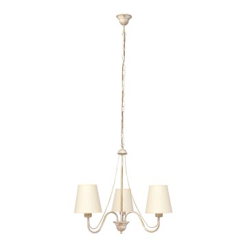 Kattokruunu ketjussa MALBO 3xE27/15W/230V beige