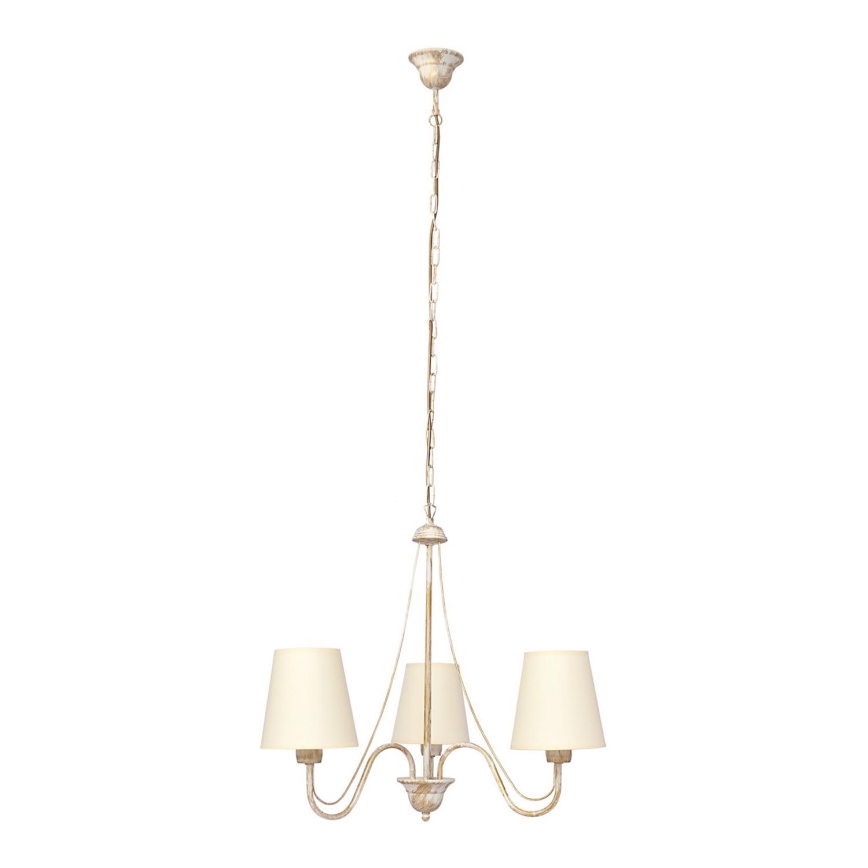 Kattokruunu ketjussa MALBO 3xE27/15W/230V beige