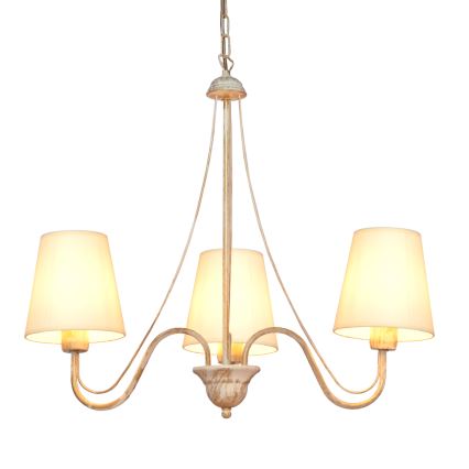 Kattokruunu ketjussa MALBO 3xE27/15W/230V beige