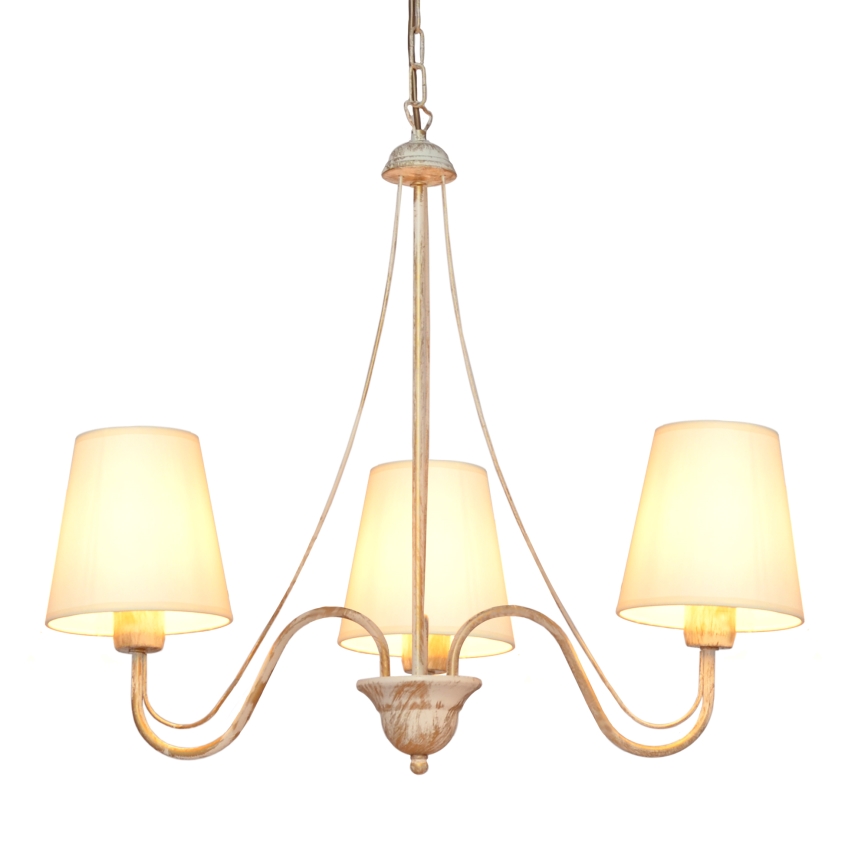 Kattokruunu ketjussa MALBO 3xE27/15W/230V beige