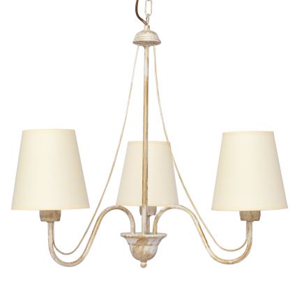 Kattokruunu ketjussa MALBO 3xE27/15W/230V beige