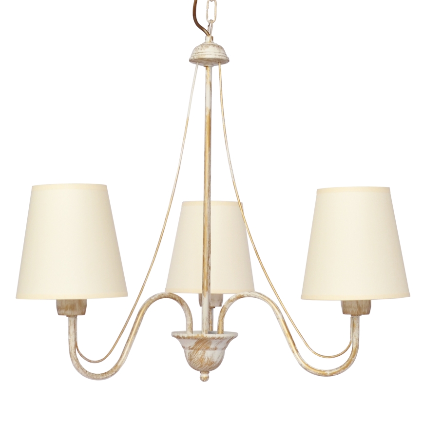 Kattokruunu ketjussa MALBO 3xE27/15W/230V beige