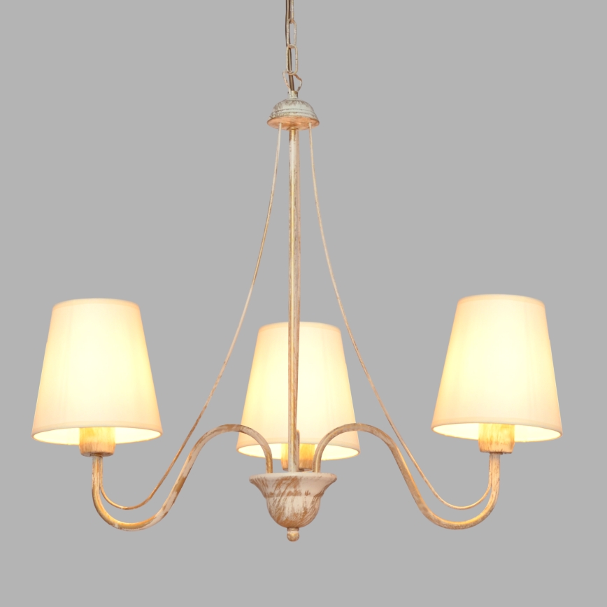 Kattokruunu ketjussa MALBO 3xE27/15W/230V beige