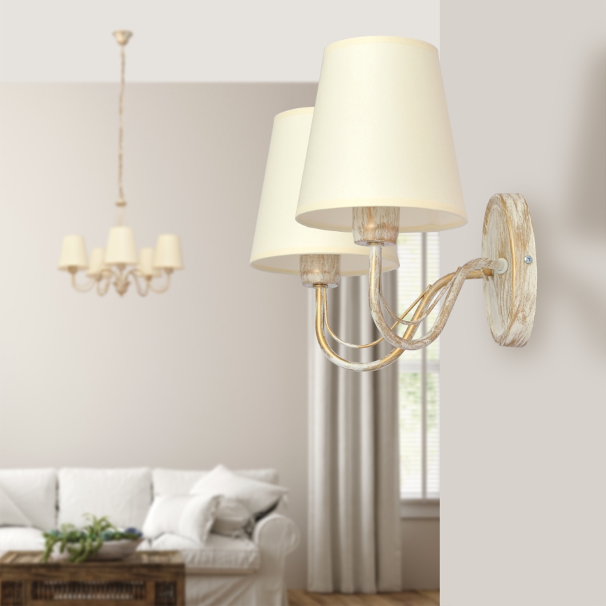 Kattokruunu ketjussa MALBO 5xE27/15W/230V beige