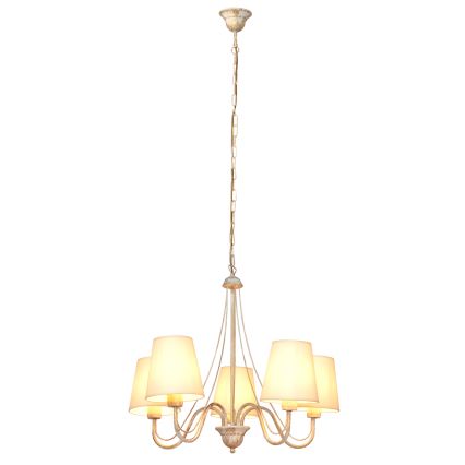 Kattokruunu ketjussa MALBO 5xE27/15W/230V beige