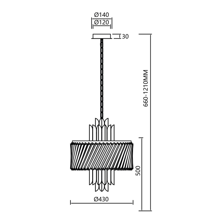 Kattokruunu ketjussa MARGOT 6xE14/40W/230V mattakromi