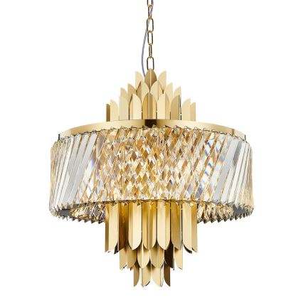 Kattokruunu ketjussa MARGOT 9xE14/40W/230V halkaisija 55 cm kulta