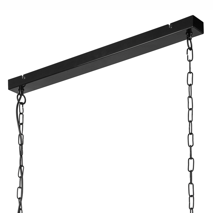Kattokruunu ketjussa MORGAN 3xE27/60W/230V musta/kromi