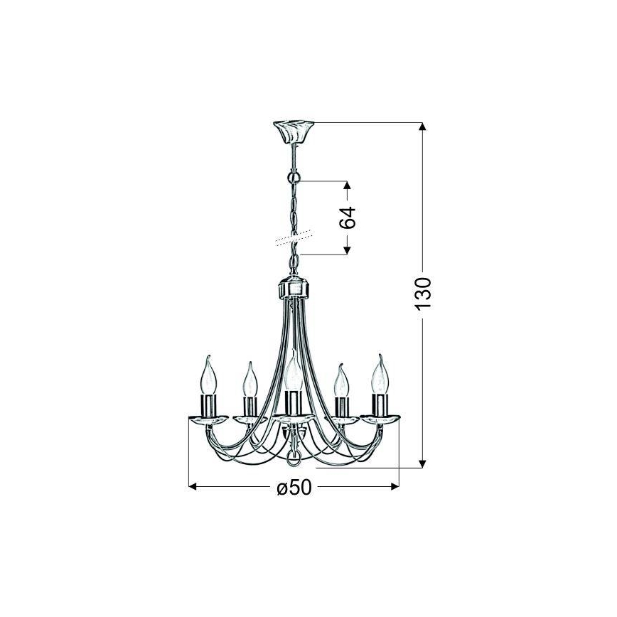 Kattokruunu ketjussa MUZA 5xE14/40W/230V