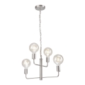 Kattokruunu ketjussa ORLANDO 4xE27/60W/230V hopea