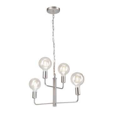 Kattokruunu ketjussa ORLANDO 4xE27/60W/230V hopea