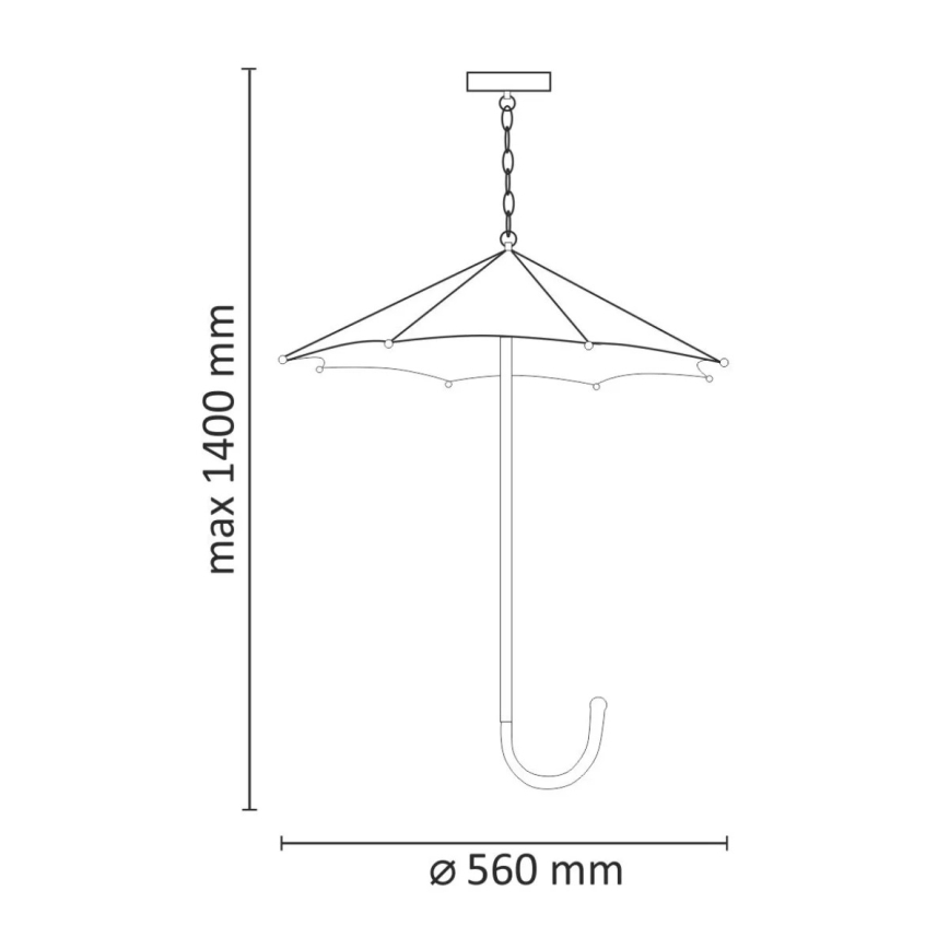 Kattokruunu ketjussa PARASOL 3xE27/20W/230V