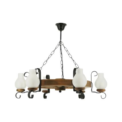 Kattokruunu ketjussa ROATA 6xE14/40W/230V halkaisija 70 cm pyökki