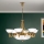 Kattokruunu ketjussa ROCCA 9xE27/60W/230V halkaisija 75 cm pronssi/valkoinen