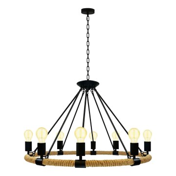Kattokruunu ketjussa ROPE ARTHUR 8xE27/20W/230V