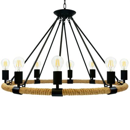 Kattokruunu ketjussa ROPE ARTHUR 8xE27/20W/230V