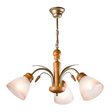 Kattokruunu ketjussa TULIPAN 3xE27/60W/230V pyökki - FSC sertifioitu